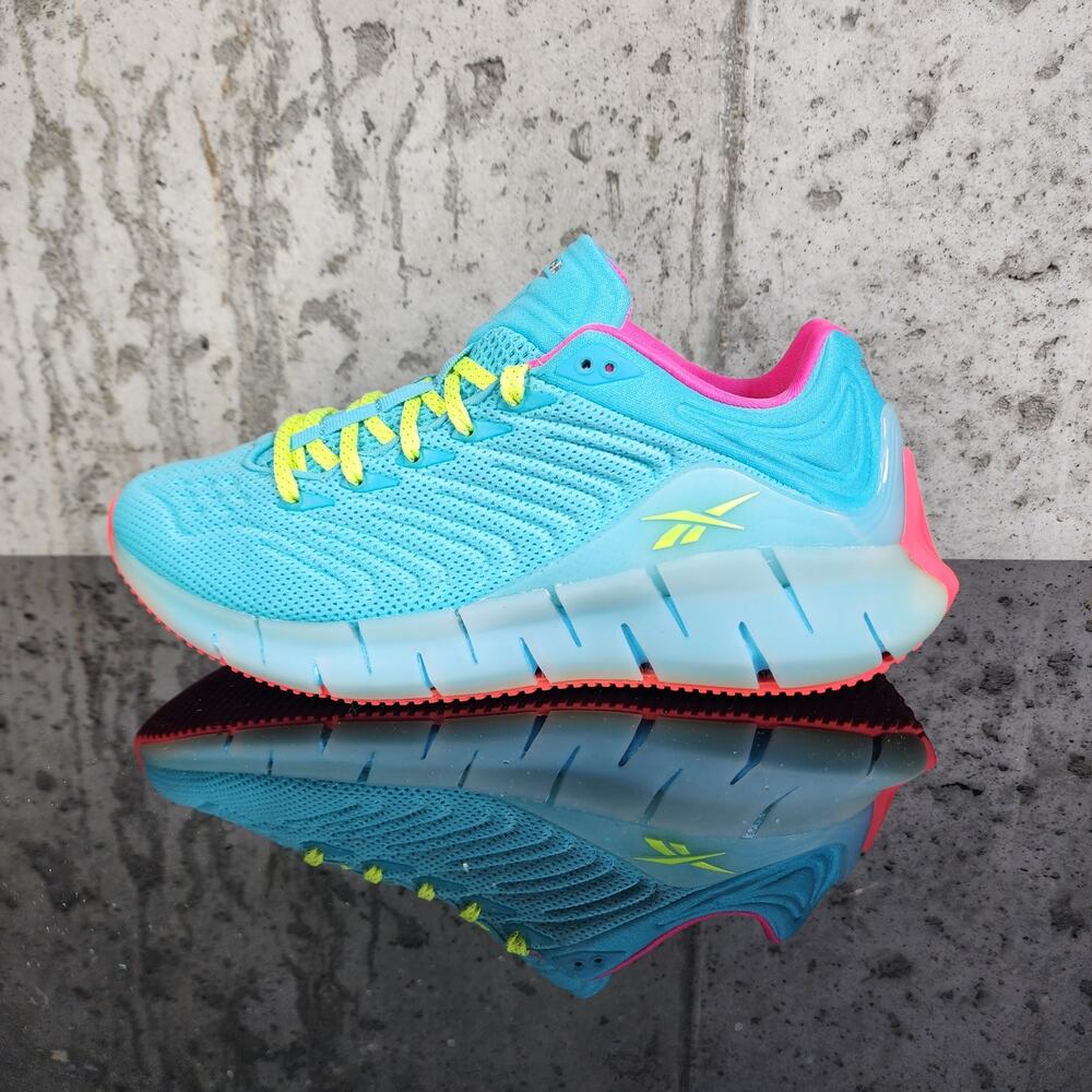 Reebok Zig Kinetica Shoes Youth Size 6Y Women's 7.5 Blue Neon Pink Sneakers New